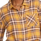 Ultra Flirt Junior's Plaid Flannel Shirt Orange Size Small