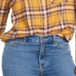 Ultra Flirt Junior's Plaid Flannel Shirt Orange Size Small