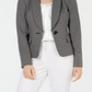 Le Suit Women's Shawl lapel Printed Blazer Formal Jacket Gray Size 12