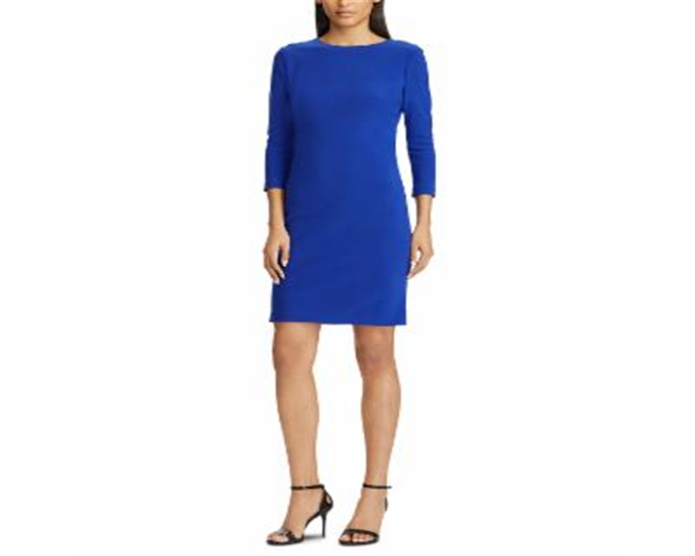 Lauren Ralph Lauren Women's Casual Dresses Button-Accent 3/4 Sleeve Sheath Dress Size 8