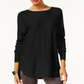INC International Concepts Women's Shirttail Sweater Black Size Large