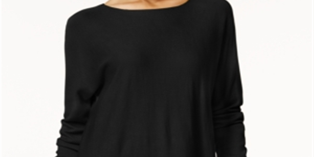 INC International Concepts Women's Shirttail Sweater Black Size Large