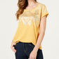 Style & Co Women's Graphic Print T-Shirt Yellow Size Petite S