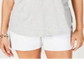 Style & Co Women's Printed Lace up Top Gray Size -Petite S