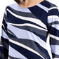 JM Collection Women's Abstract Print Top Blue Size Small