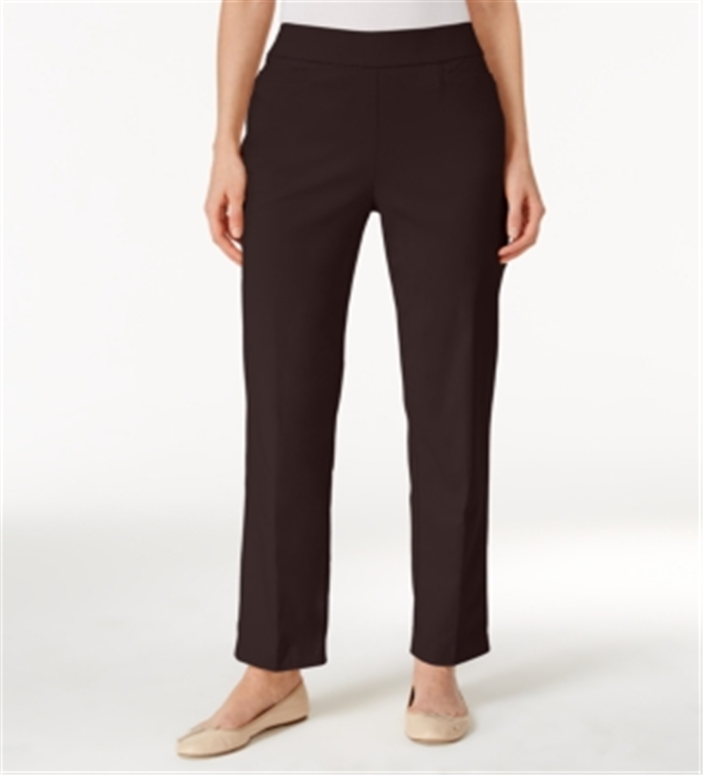 Alfred Dunner Women's Allure Slimming Stretch Pants Brown Size 12P