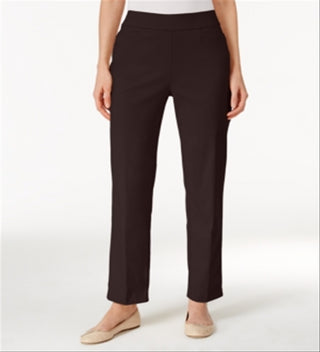Alfred Dunner Women's Allure Slimming Stretch Pants Brown Size 12P