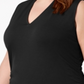 INC International Concepts Women's Plus Ruched V Neck Tank Top Black Size M