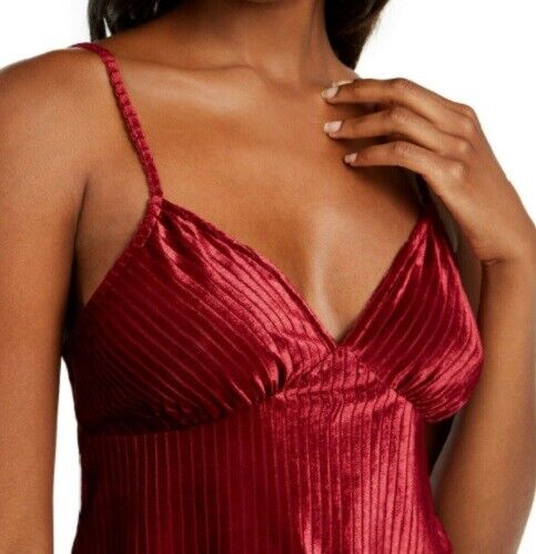 INC International Concepts Women's Ribbed Velvet Top & Pajama Shorts Set Wine Size M