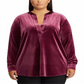Ralph Lauren Women's Plus Velvet Blouse Green Size 2X