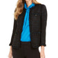 Anne Klein Women's Metallic Ruffle-Trim Blazer Black Size 0