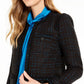 Anne Klein Women's Metallic Ruffle-Trim Blazer Black Size 0