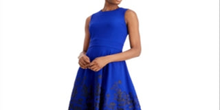 Calvin Klein Women's Embroidered a Line Dress Black Size 2