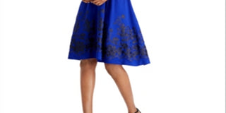 Calvin Klein Women's Embroidered a Line Dress Black Size 2