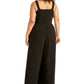 Rachel Roy Women's Demetria Jumpsuit Wide Leg Solid Black Size 16W