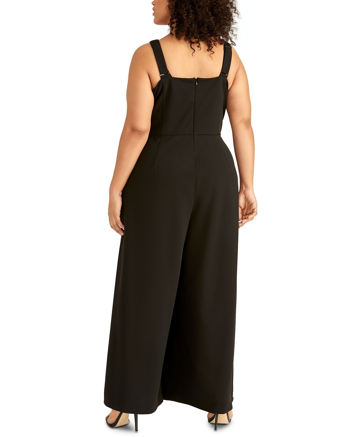 Rachel Roy Women's Demetria Jumpsuit Wide Leg Solid Black Size 16W