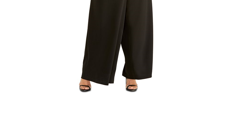 Rachel Roy Women's Demetria Jumpsuit Wide Leg Solid Black Size 16W