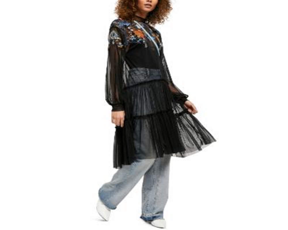 Free People Women's Sheer Delight Maxi Top Black Size  XL