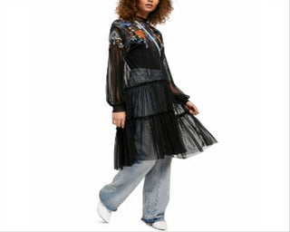 Free People Women's Sheer Delight Maxi Top Black Size  XL