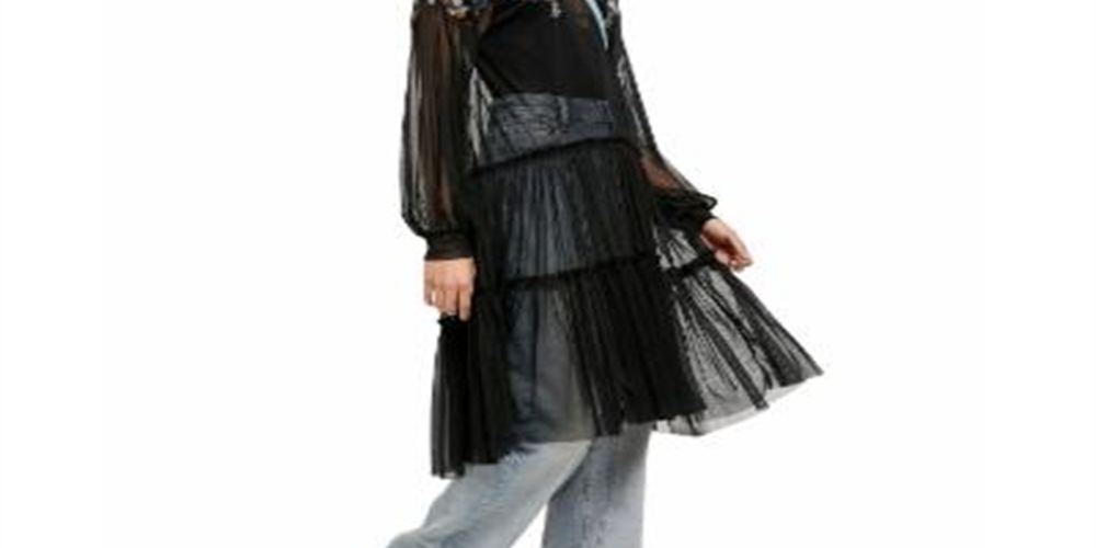 Free People Women's Sheer Delight Maxi Top Black Size  XL