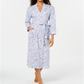 Charter Club Women's Printed Cotton Long Knit Robe White Size XS
