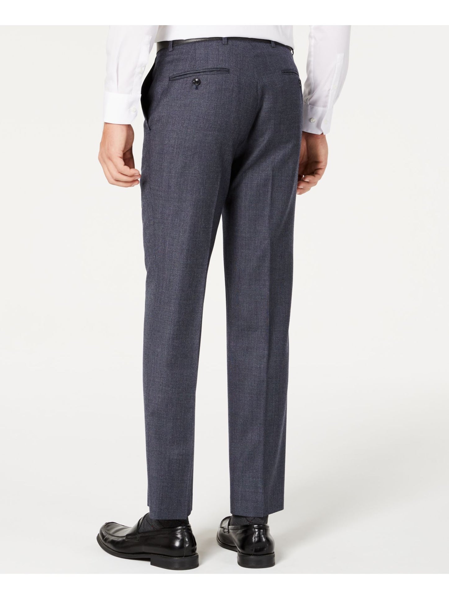 Tommy Hilfiger Men's Tyler Modern Fit Plaid Dress Pants Blue Size 32X32