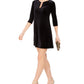 Msk Petite Three-Ring Velvet Dress Black Size Petite L