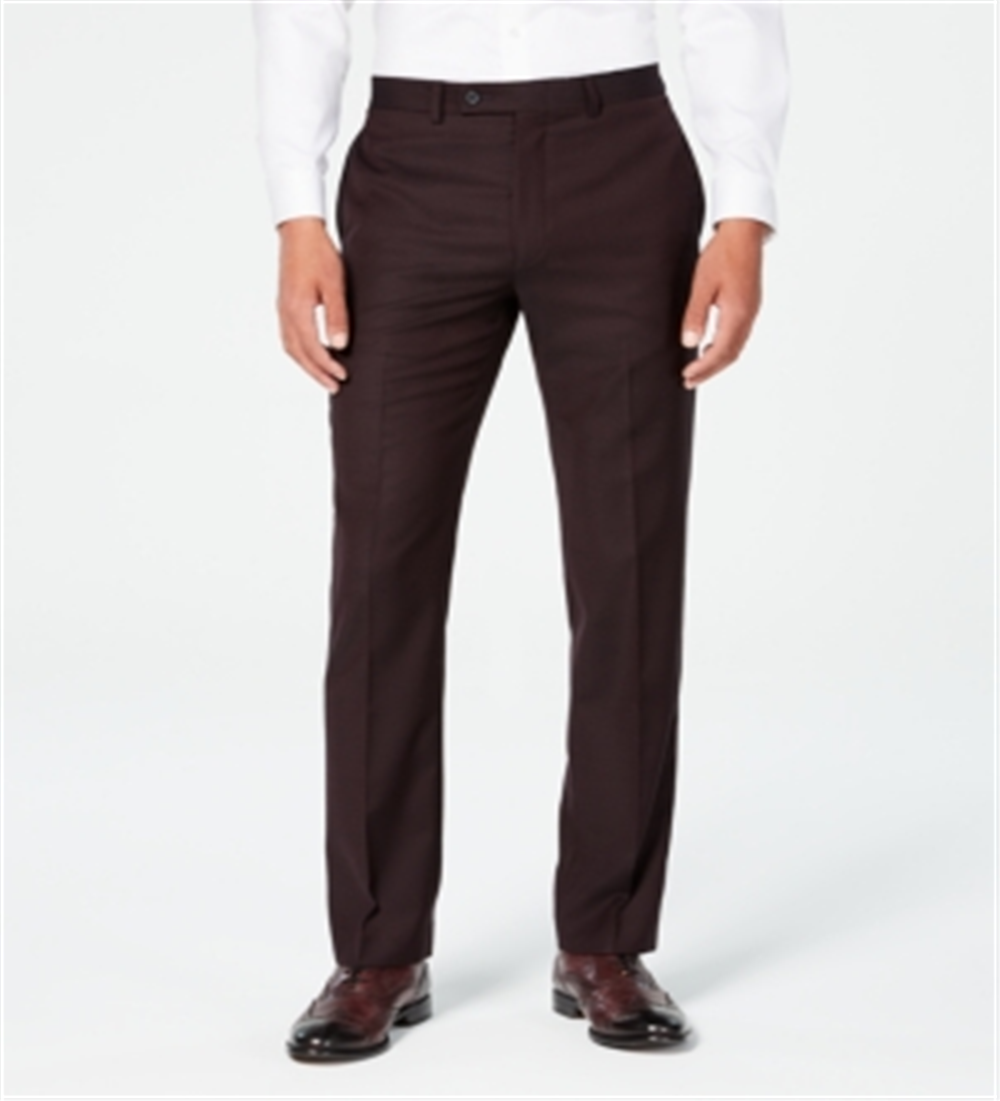Calvin Klein Men's Jerome Slim Fit Wool Dress Pants Brown Size 32X32