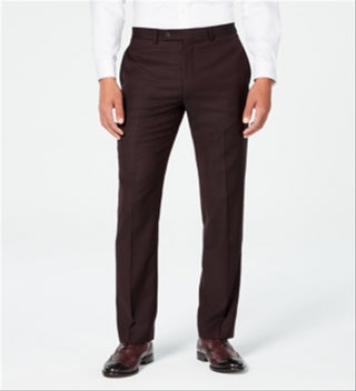 Calvin Klein Men's Jerome Slim Fit Wool Dress Pants Brown Size 32X32