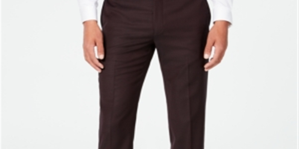 Calvin Klein Men's Jerome Slim Fit Wool Dress Pants Brown Size 32X32