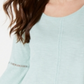 Style & Co Petite Crochet-Trim Bell-Sleeve Top Green Size Petite P