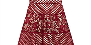 Us Angels Girls' Floral Lace Paneled Dress  Red Size 16