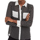 INC Women's Colorblock Polka Dot Button-Down Top Black Size Large