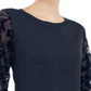 INC International Concepts Women's Velvet Burnout Sleeve Sweater Blue Size -XS