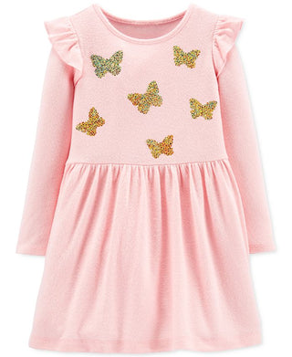 Carter's Toddler Girls Sequin-Butterflies Jersey Dress Pink Size 5T