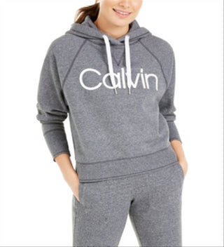 Calvin Klein Women's Performance Relaxed Logo Hoodie Gray Size XX-Large