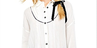 Free People Women's Amore Piped Tunic White Size Large