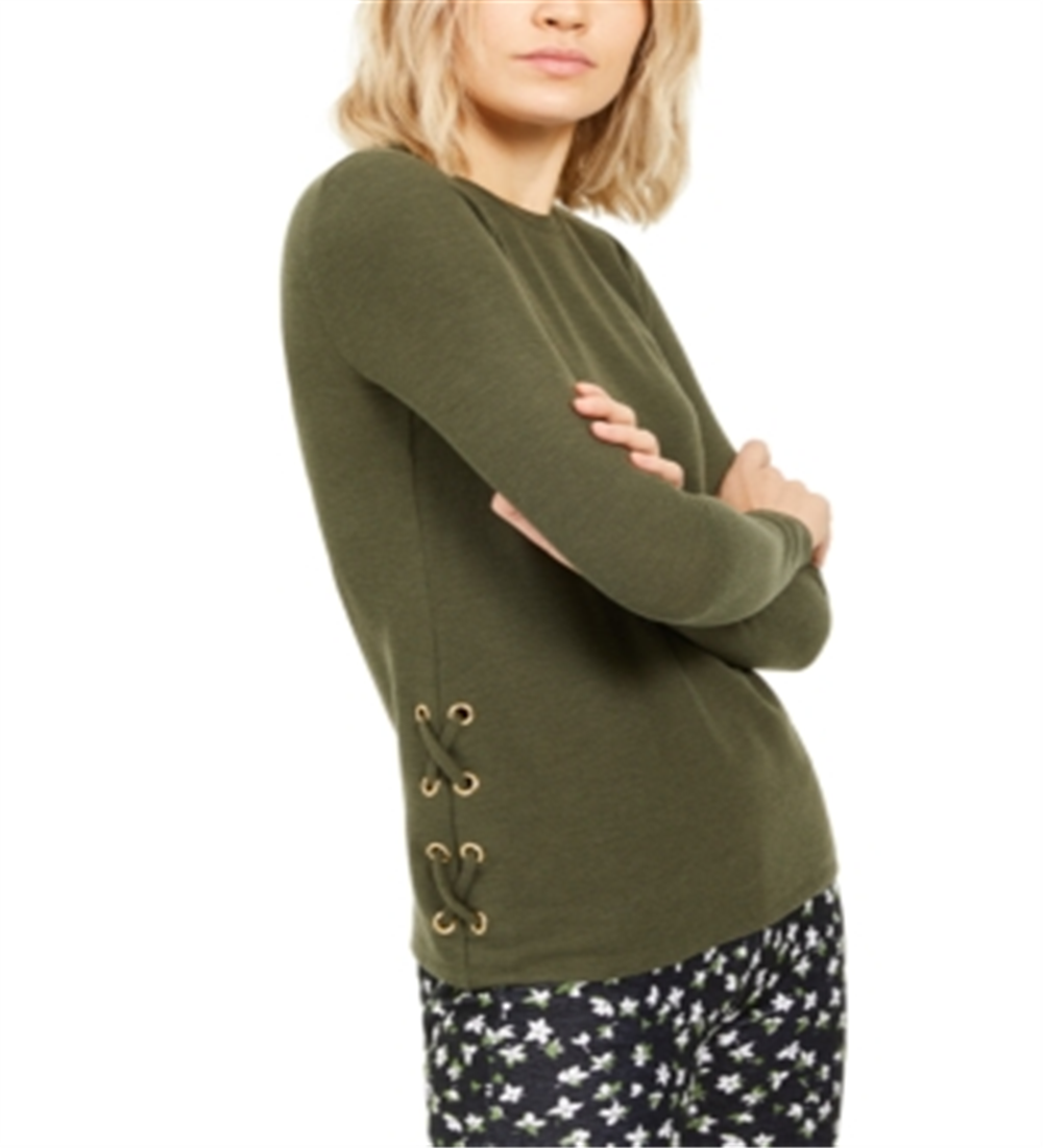 Michael Kors Women's Lace up Sweater Green Size XXL