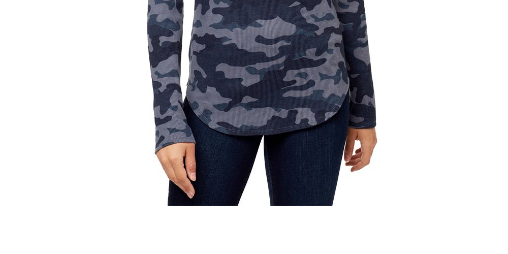 William Rast Women's Kairah Henley Top Blue Size S