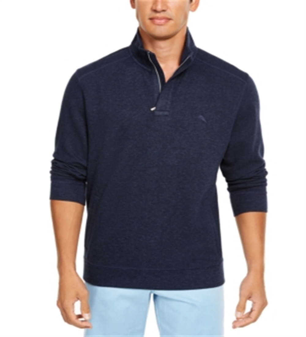 Tommy Bahama Men's Playa Pina Port Quarter Zip Sweatshirt Blue Size X-Large