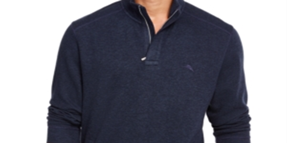 Tommy Bahama Men's Playa Pina Port Quarter Zip Sweatshirt Blue Size X-Large