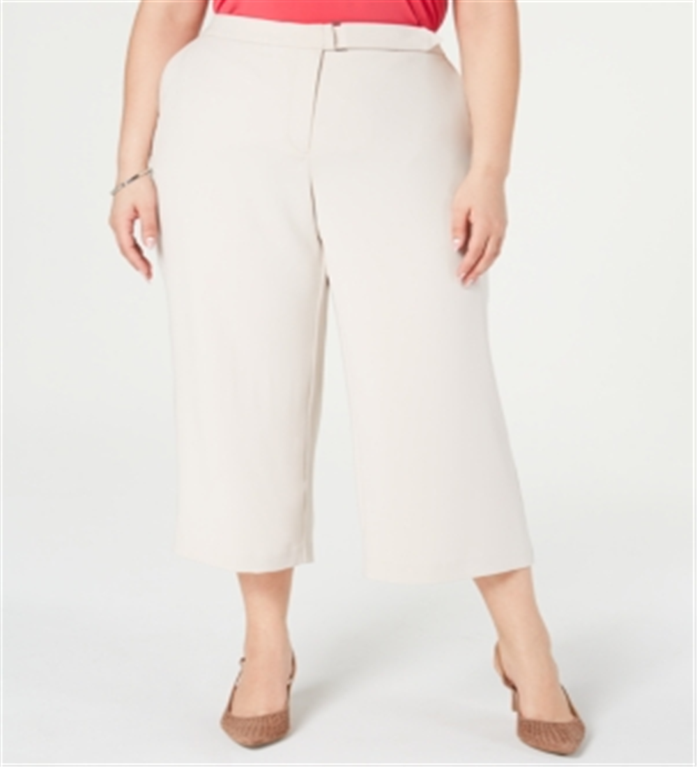 Alfani Women's Plus Wide Leg Cropped Culottes Brown Size Petite Small