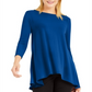Alfani Women's Solid Swing Top Blue Size Petite S/M