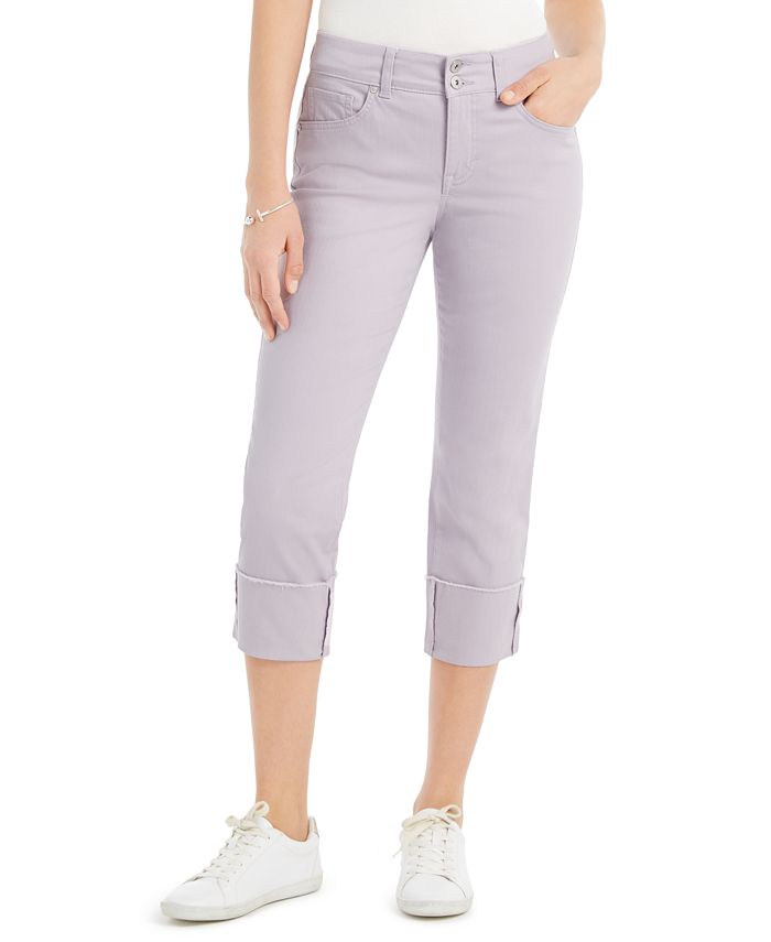 Style & Co Women's High Cuffed Capri Jeans Pink Size 8