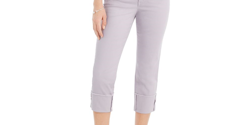 Style & Co Women's High Cuffed Capri Jeans Pink Size 8