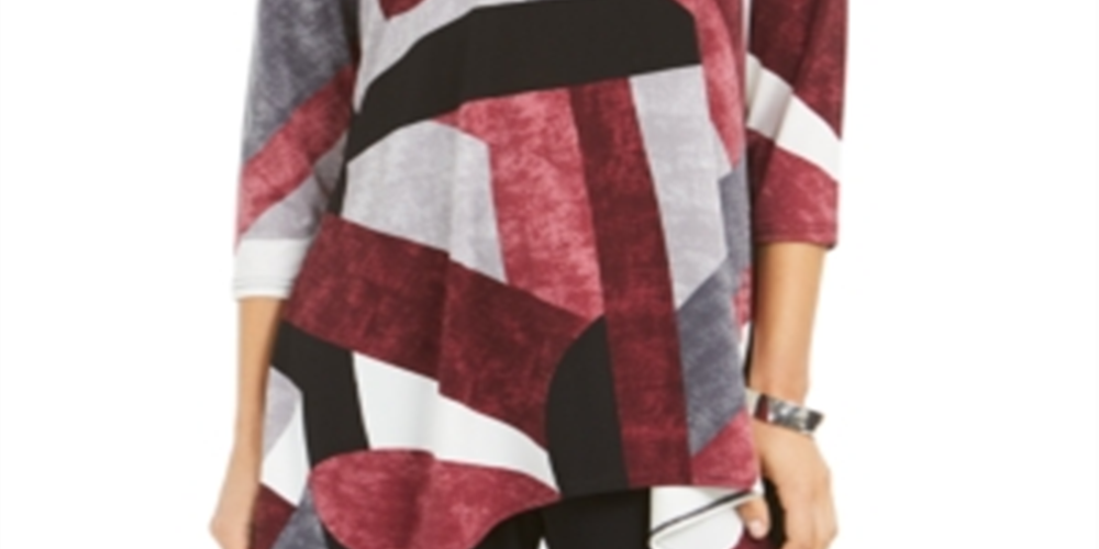 Alfani Women's Printed Swing Top Green Size PP