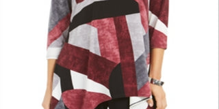 Alfani Women's Printed Swing Top Green Size PP