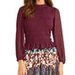 Rachel Roy Women's Smocked Long Sleeve Top Wine Size XS