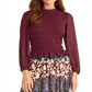 Rachel Roy Women's Smocked Long Sleeve Top Wine Size XS