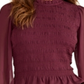 Rachel Roy Women's Smocked Long Sleeve Top Wine Size XS